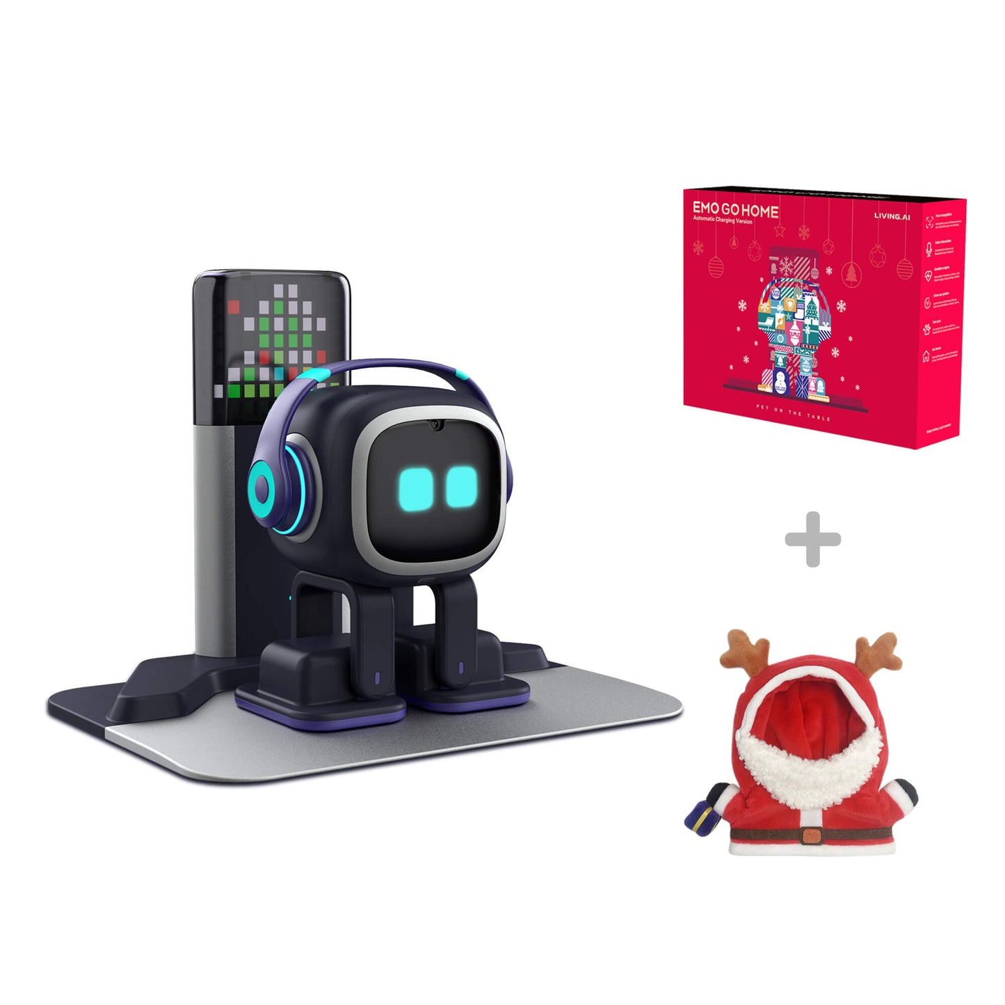 Robot Emo Go Home, AI Desktop Pet cu Statie Incarcare, Living.AI